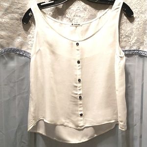 DOUBLE AGENT WHITE SWING TANK TOP SZ S